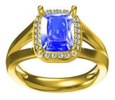 Sterling Silver Semi Mount Ring Setting Emerald OCT 9x7mm - Syzjewelry